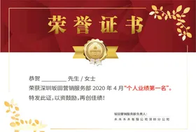 荣誉证书