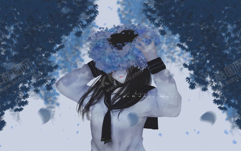 编号：55504702031618109884【酷图网】源文件下载-戴花环的少女