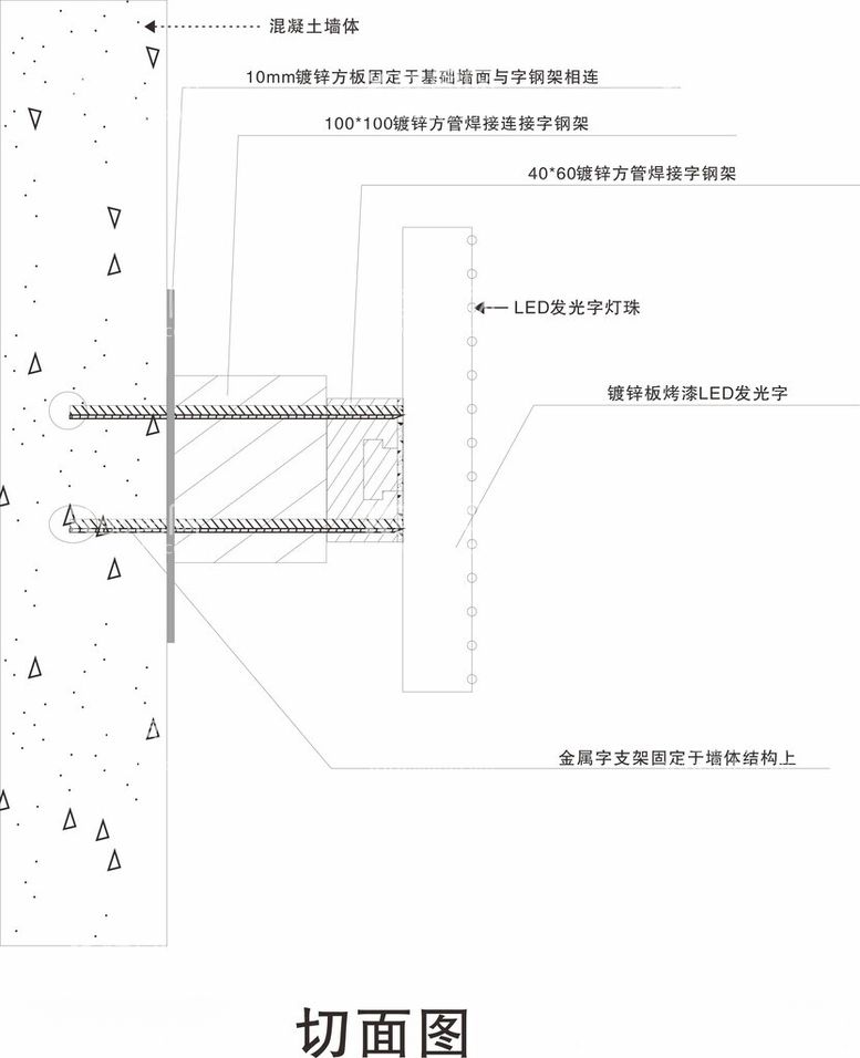 编号：16201912180622382998【酷图网】源文件下载-发光字钢结构图