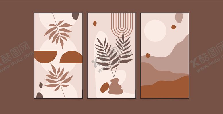 编号：50395110091942564536【酷图网】源文件下载-简约风植物风景装饰画