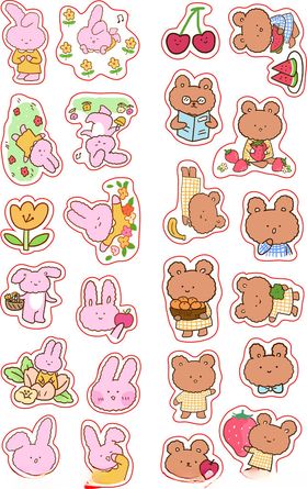 可爱卡通兔子贴纸集合