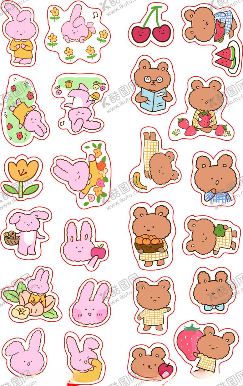 编号：83201504101502324738【酷图网】源文件下载-可爱卡通兔子贴纸集合