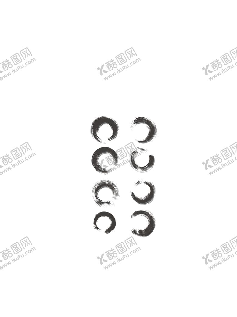 编号：18630909260518517854【酷图网】源文件下载-水墨圆环笔刷