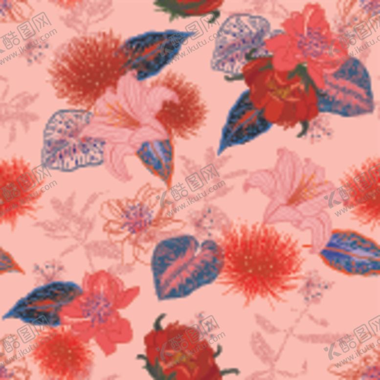 编号：87771109140729217678【酷图网】源文件下载-叶子花卉无缝图案