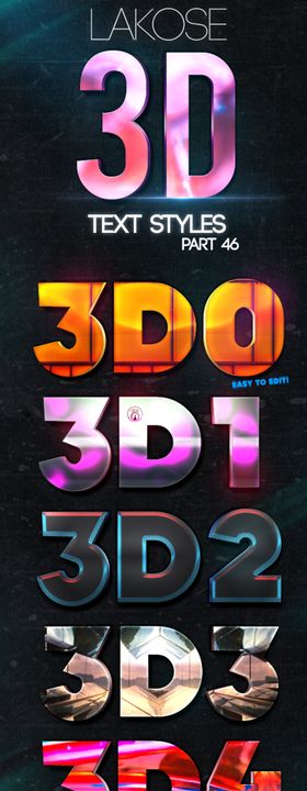 3D立体艺术字样机模版