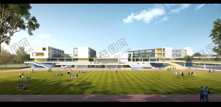 编号：30373903291048034180【酷图网】源文件下载-小学学校幼儿园建筑外观设计案例