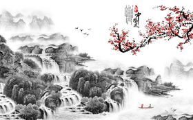 中国风电视沙发背景墙装饰画