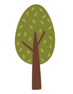 手绘卡通绿色小清新植物树木免扣