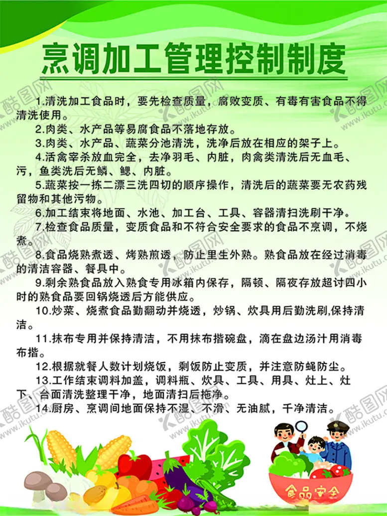 编号：55531501290915172464【酷图网】源文件下载-烹调加工管理控制制度