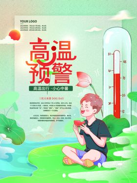 高温预警全屏海报