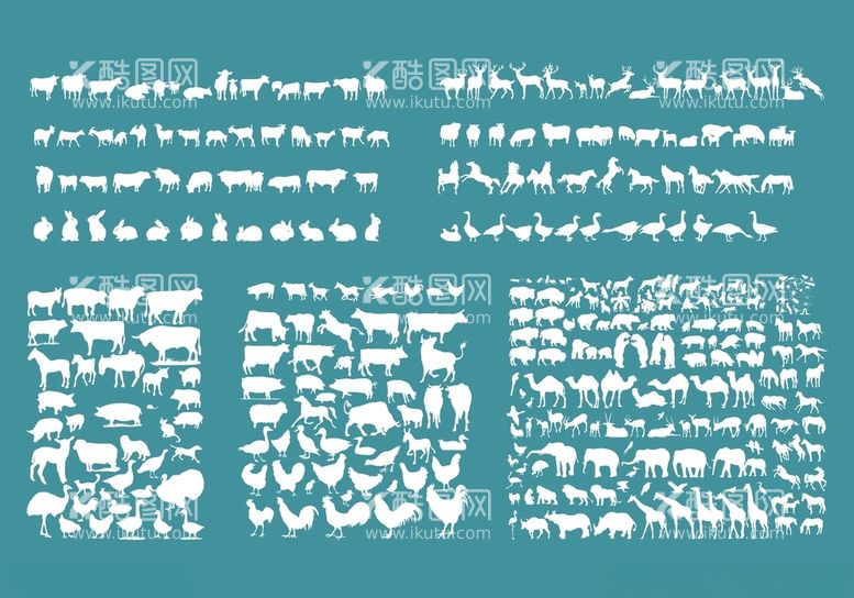 编号：27723503092211271857【酷图网】源文件下载-动物家禽剪影
