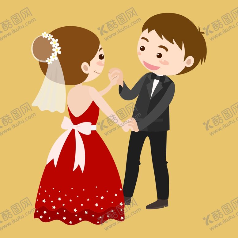 编号：66389702030039587842【酷图网】源文件下载-手绘结婚男女