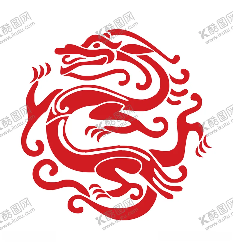 编号：62209003230220187121【酷图网】源文件下载-AI矢量中国传统龙纹图案