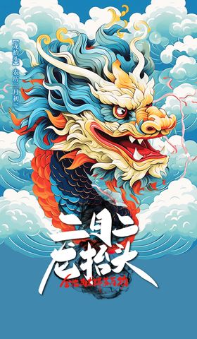 龙年海报插画生肖插画