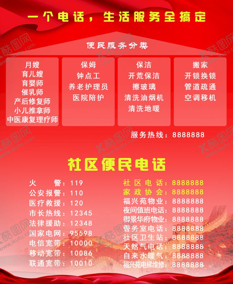 编号：23670809211643406732【酷图网】源文件下载-社区便民服务卡