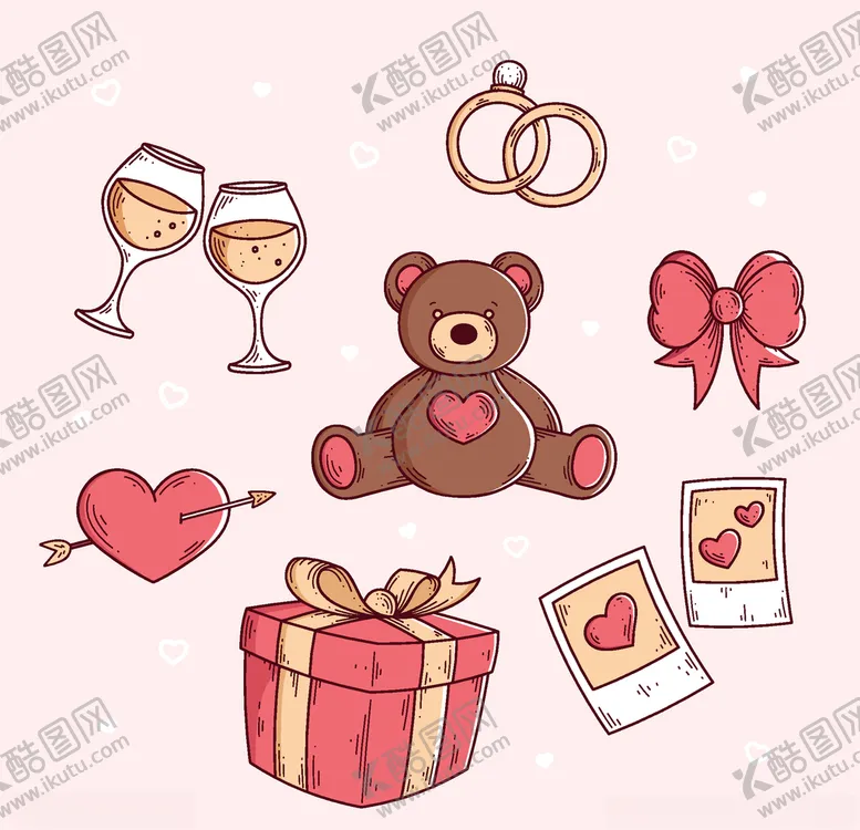编号：45495805011934279078【酷图网】源文件下载-浪漫情人节元素