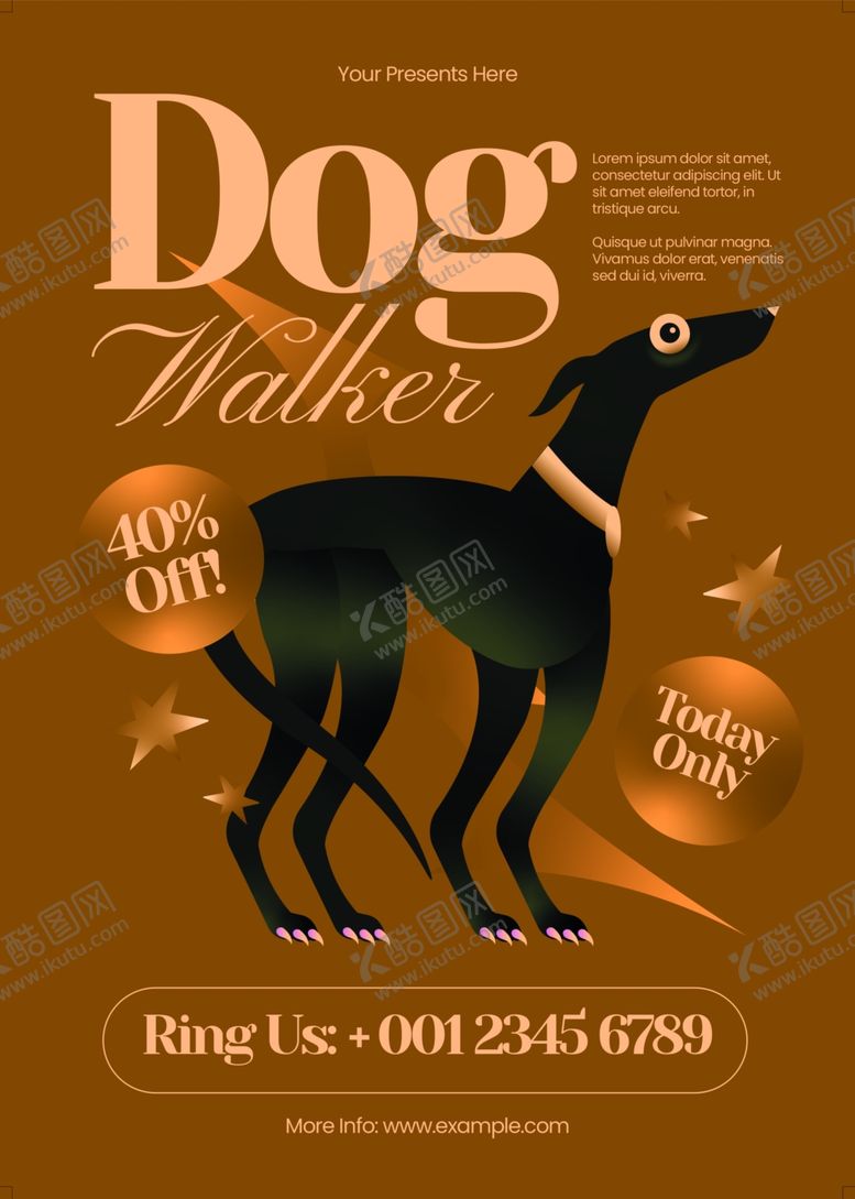 编号：99877504041338094482【酷图网】源文件下载-复古风格狗皮革制品广告