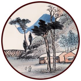 圆形装饰画圆形挂画圆形背景