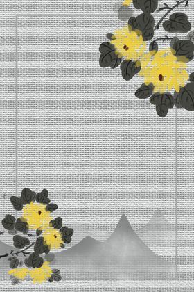 中国风海报背景树木古乡村文化绘画书法