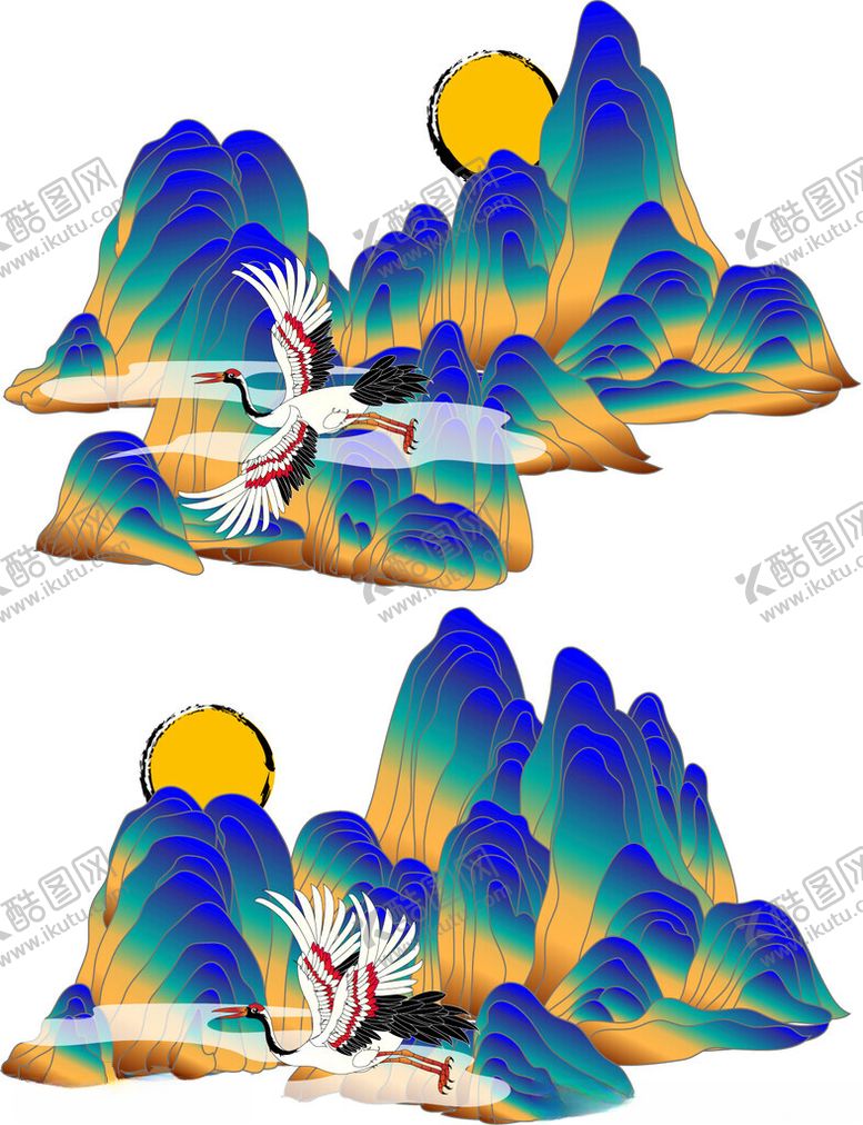 编号：32311011151405059679【酷图网】源文件下载-水墨风山水间的人物场景