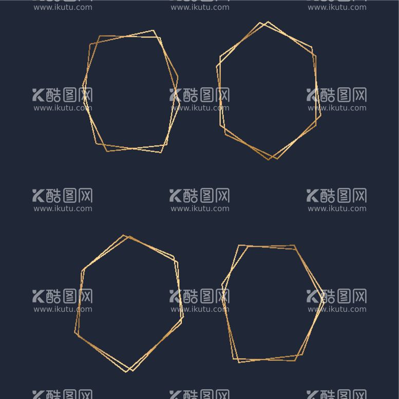 编号：82249012211102518264【酷图网】源文件下载-金色几何图形边框