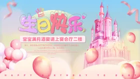 梦幻粉色城堡生日派对