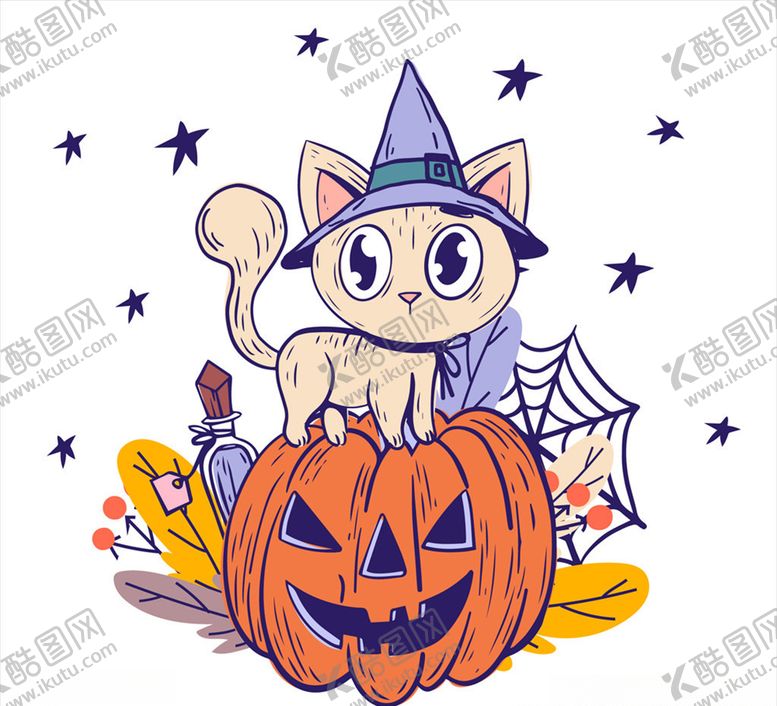 编号：94445010302051451053【酷图网】源文件下载-南瓜头上猫咪