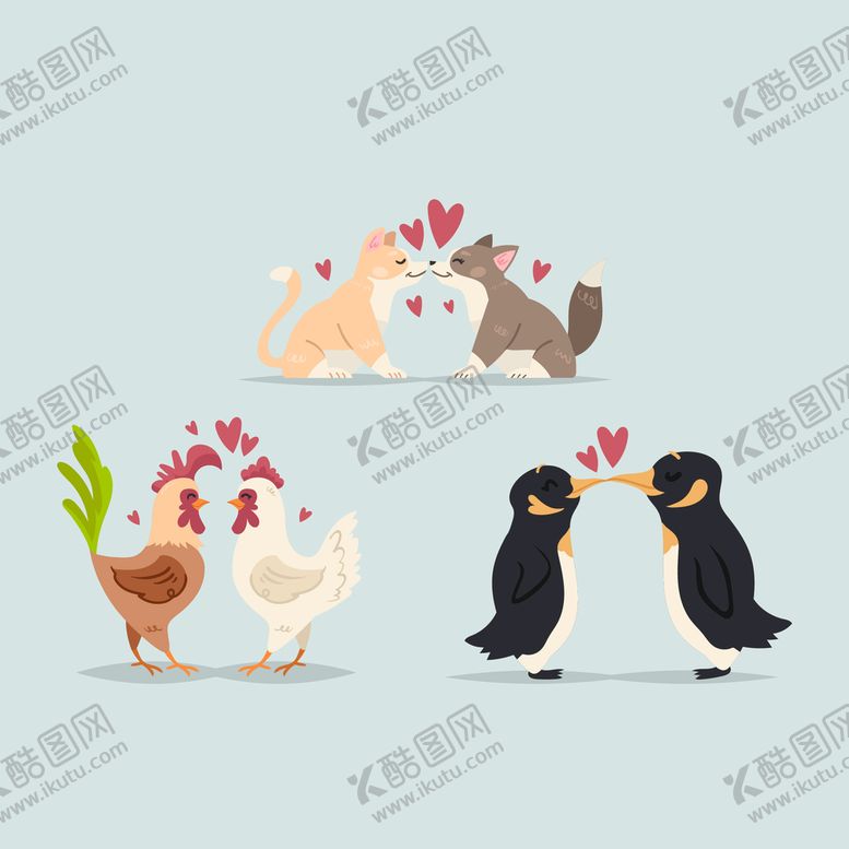 编号：02591609231850438321【酷图网】源文件下载-情人节动物
