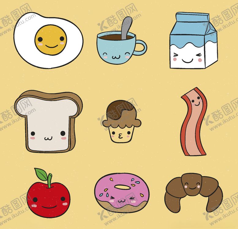 编号：12698110070519555984【酷图网】源文件下载-可爱食物