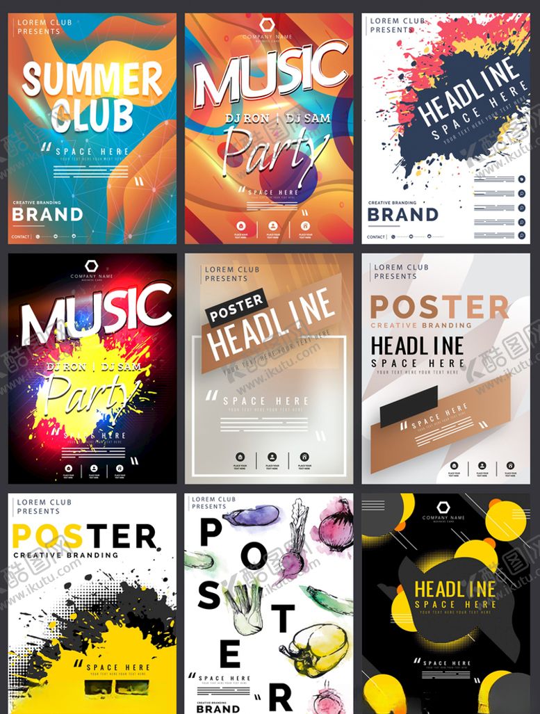 编号：79109309201536151037【酷图网】源文件下载-商务海报9款