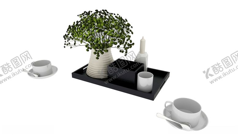 编号：31252407060741263533【酷图网】源文件下载-茶桌装饰杯子3d模型