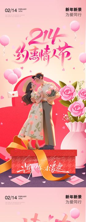 情人节女神节七夕节海报