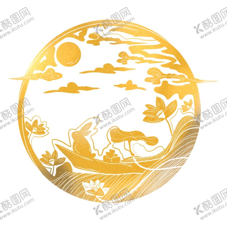 编号：40237305102327506676【酷图网】源文件下载-金色中秋剪纸金秋