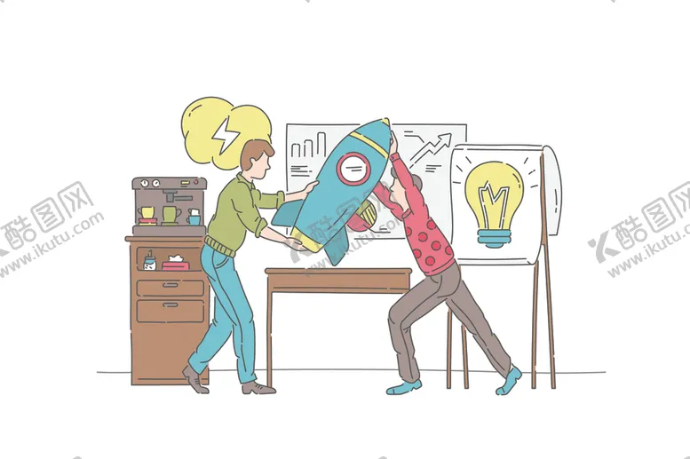 编号：98054906270800304395【酷图网】源文件下载-商务人物插画