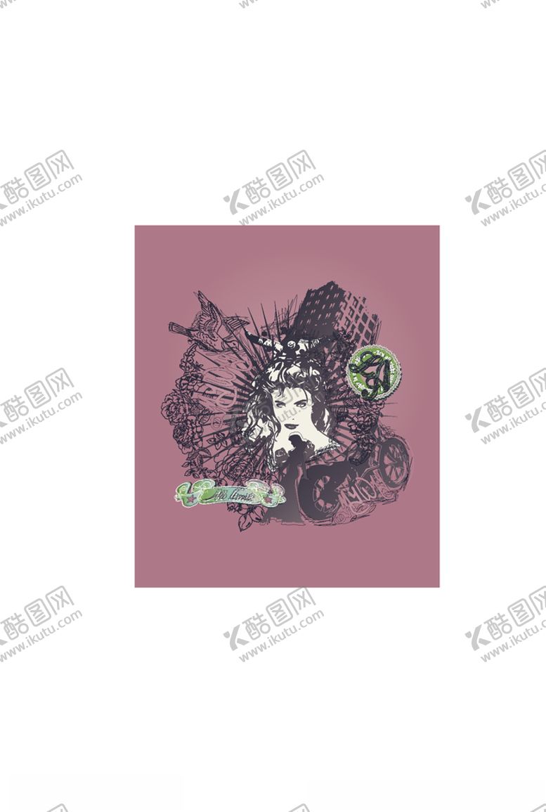 编号：51038706191258299901【酷图网】源文件下载-女装人物印花