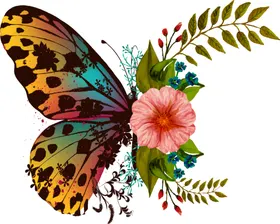 蝴蝶花烫画素材插画