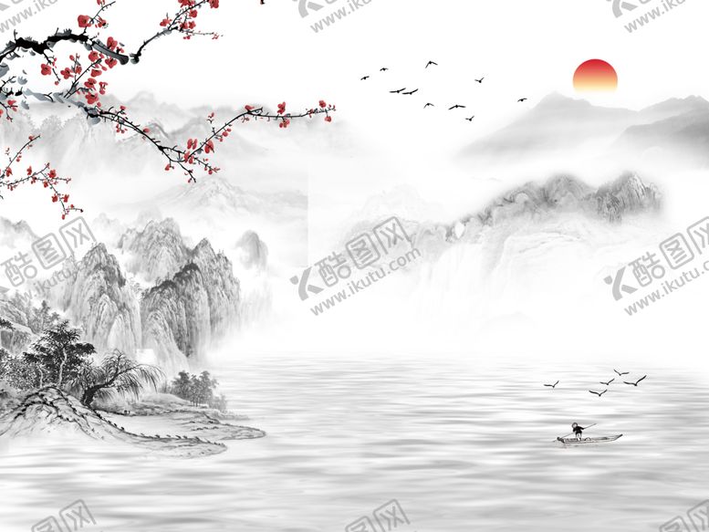 编号：58884902160342047178【酷图网】源文件下载-水墨梅花图片