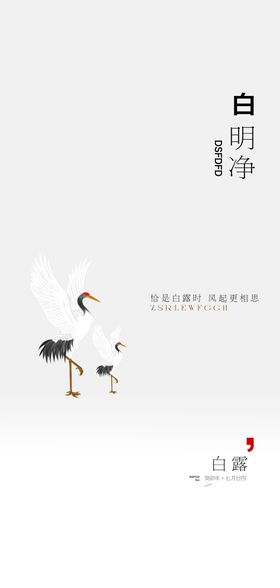 白露节气海报地产二十四极简