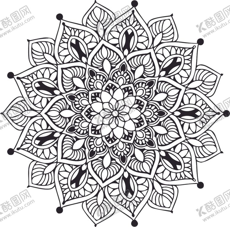 编号：30164309142154419848【酷图网】源文件下载-曼陀罗花纹