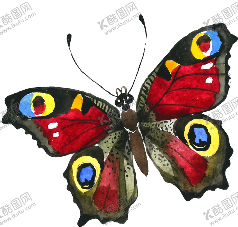 编号：38333409121817358978【酷图网】源文件下载-手绘彩蝶
