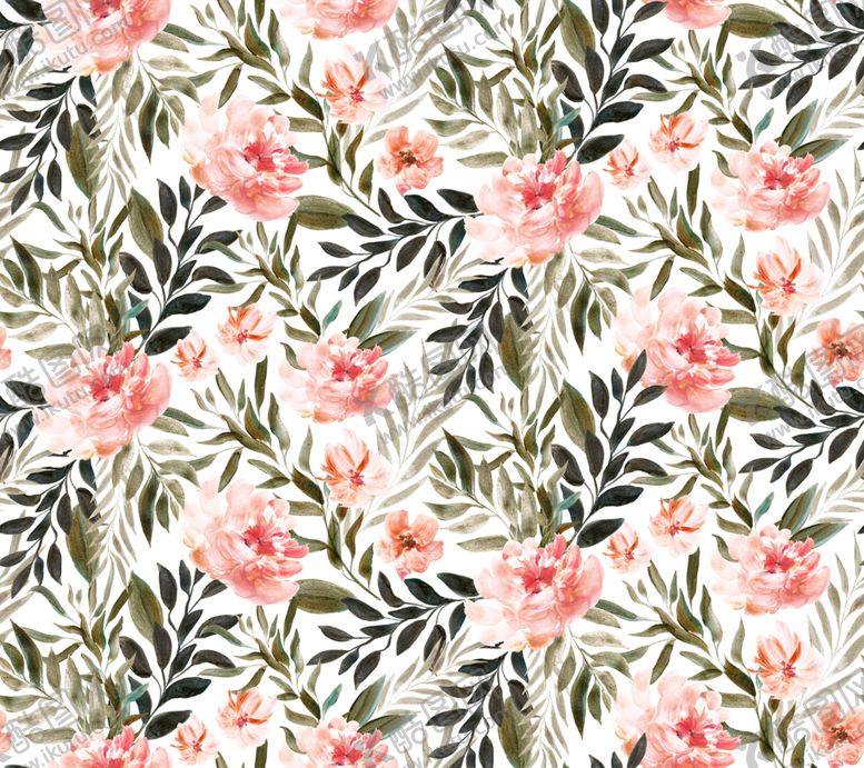 编号：20130410162334207896【酷图网】源文件下载-水彩花朵底纹图案