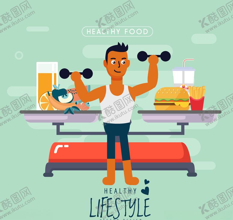 编号：70908309140726181991【酷图网】源文件下载-创意健康饮食健身男子