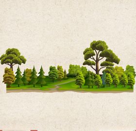 矢量景色自然风光手绘插画