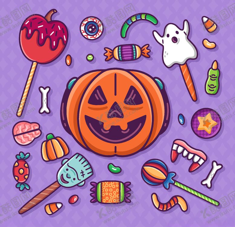 编号：43529009231524588583【酷图网】源文件下载-万圣节糖果