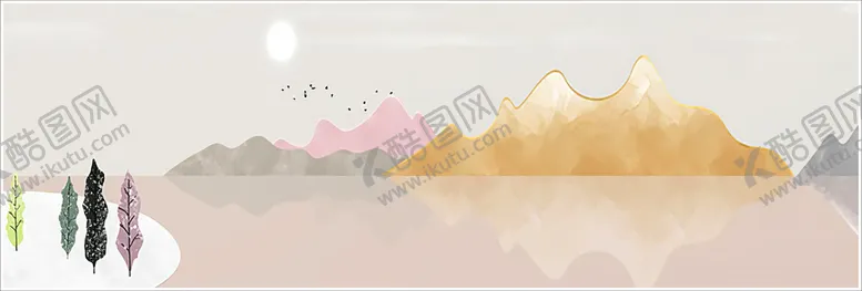 编号：34774711170406136357【酷图网】源文件下载-小清新山水装饰画