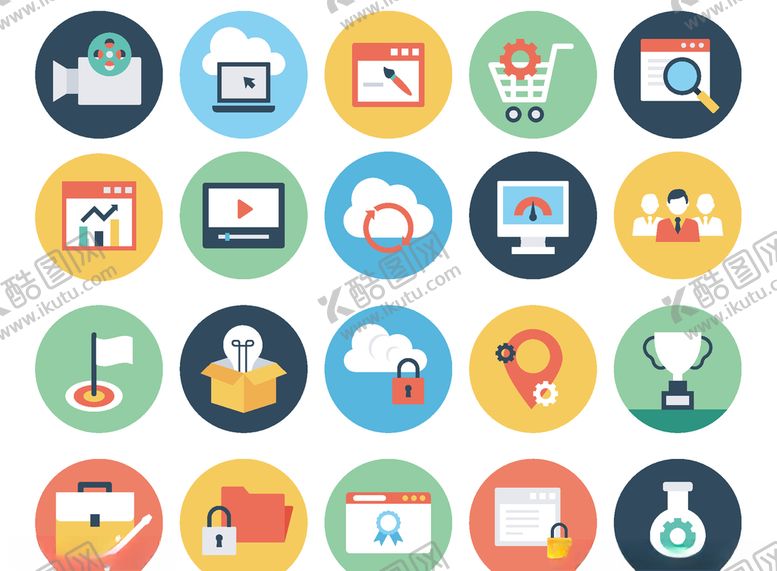 编号：20770509290645103623【酷图网】源文件下载-商务办公图标