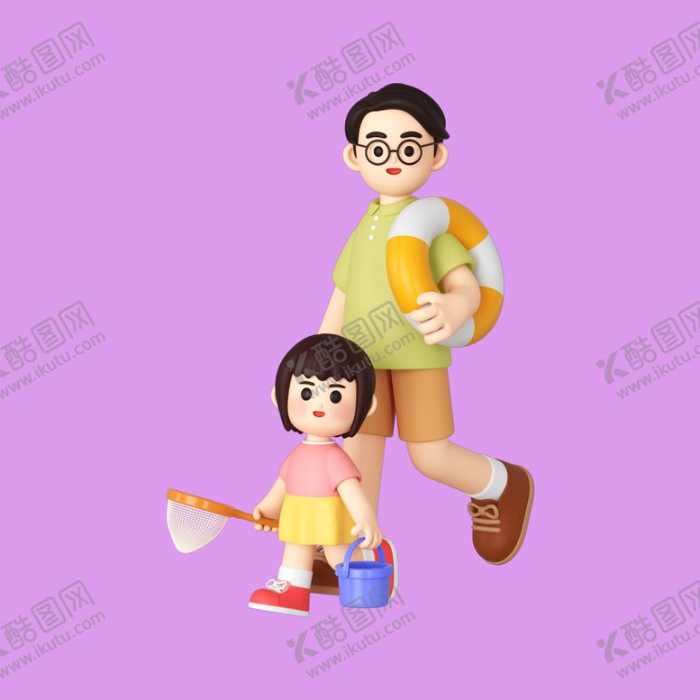 编号：75309109200733592873【酷图网】源文件下载-3D亲子人物