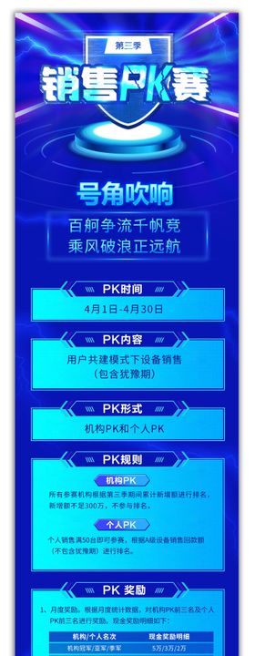 擂台销售团队PK比赛活动宣发长图设计