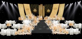 金色系婚礼仪式区布置