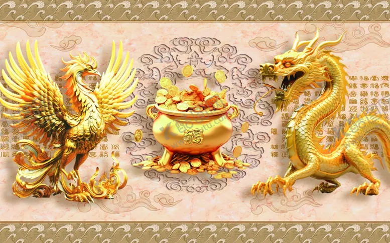 编号：66616402210657326491【酷图网】源文件下载-龙凤呈祥